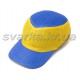 Каска-бейсболка ударопрочная со светоотражающей лентой сине-желтая